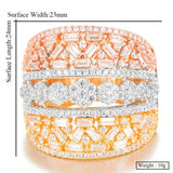 Baguette Cut Bold Rings with Zirconia Stones Women Engagement Party Jewelry