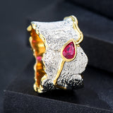 Big Flowers CZ Finger Rings for Women Wedding African Bridal Dubai Jewelry