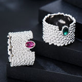 Big Flowers CZ Finger Rings for Women Wedding African Bridal Dubai Jewelry