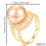 Pearl Flower Statement Ring with Zircon Stones