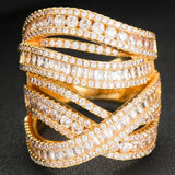 Baguette T Cut Zirconia Finger Rings Women's Wedding Jewelry