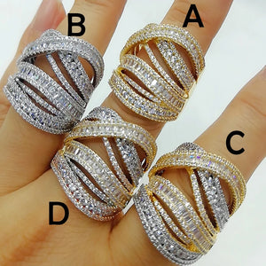 Baguette T Cut Zirconia Finger Rings Women's Wedding Jewelry