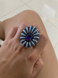Big Flower Rings for Women Bridal Cubic Zircon Dubai Accessories