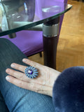 Big Flower Rings for Women Bridal Cubic Zircon Dubai Accessories
