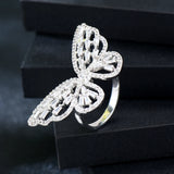 Bold Flower Rings for Women Bridal Cubic Zirconia Dubai Jewelry