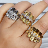 Bold Flower Rings for Women Bridal Cubic Zircon Dubai Accessories