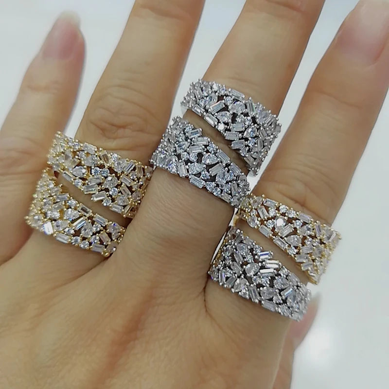 Zirconia Statement Ring Set - Women's Engagement Jewelry