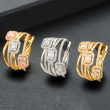 Bold Rings with Zirconia Stones for Women