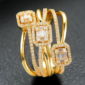 Bold Rings with Zirconia Stones for Women