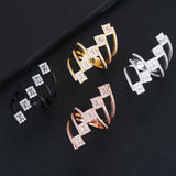 CZ Wedding Rings for Women Bridal Jewelry Full Finger Ring