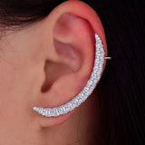 Crescent Moon Cuff Earring with Cubic Zircon