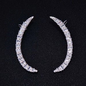 Crescent Moon Cuff Earring with Cubic Zircon