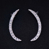 Crescent Moon Cuff Earring with Cubic Zircon