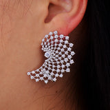 Flower CZ Ear Cuff Earring 3cm*4cm
