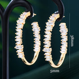 CZ Dubai Bridal Round Circle Hoop Earrings