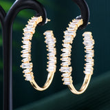 CZ Dubai Bridal Round Circle Hoop Earrings