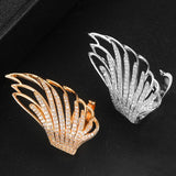 Feather Angel Wing Statement Rings with Cubic Zirconia
