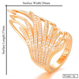 Feather Angel Wing Statement Rings with Cubic Zirconia