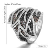 Feather Leaf Bold Statement Rings with Zirconia Stones