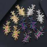 Fireworks CZ Wedding Drop Earrings for Women