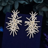 Fireworks CZ Wedding Drop Earrings for Women