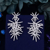 Fireworks CZ Wedding Drop Earrings for Women
