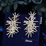 Fireworks CZ Wedding Drop Earrings for Women