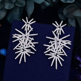 Fireworks CZ Wedding Drop Earrings for Women