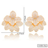 Shinning Cubic Zirconia Flower Earrings for Wedding