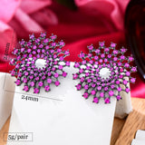 Shinning Cubic Zirconia Flower Earrings for Wedding