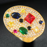 Geometry Zirconia Stone Rings Women Engagement Party Jewelry