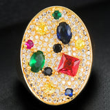 Geometry Zirconia Stone Rings Women Engagement Party Jewelry