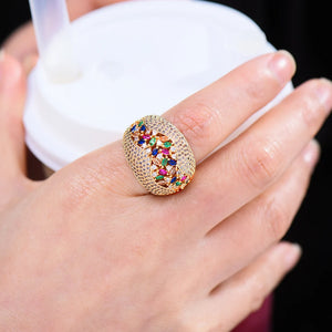Geometry Bold Statement Rings Cubic Zirconia Bridal Jewelry