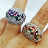 Geometry Bold Statement Rings Cubic Zirconia Bridal Jewelry