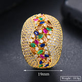 Geometry Bold Statement Rings Cubic Zirconia Bridal Jewelry