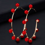 Pearl CZ Statement Hoop Earrings Women Wedding Bridal DUBAI Circle Earrings