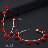 Pearl CZ Statement Hoop Earrings Women Wedding Bridal DUBAI Circle Earrings
