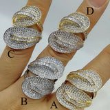 Leaf Cross Zirconia Stone Statement Ring