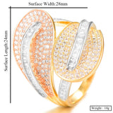 Leaf Cross Zirconia Stone Statement Ring