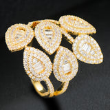 Zirconia Stones Bold Statement Rings Women Engagement Party Jewelry