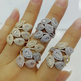 Zirconia Stones Bold Statement Rings Women Engagement Party Jewelry