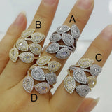 Zirconia Stones Bold Statement Rings Women Engagement Party Jewelry