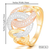 Zirconia Stones Link Chain Bold Rings for Women