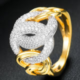 Zirconia Stones Link Chain Bold Rings for Women
