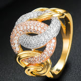 Zirconia Stones Link Chain Bold Rings for Women