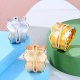 Zirconia Stone Link Chain Rings for Women