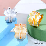 Zirconia Stone Link Chain Rings for Women
