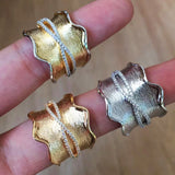 Zirconia Stone Link Chain Rings for Women