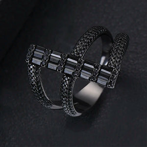 Orange Geometry Statement Rings Crystal Zircon Dubai Bridal Finger Rings
