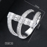Orange Geometry Statement Rings Crystal Zircon Dubai Bridal Finger Rings